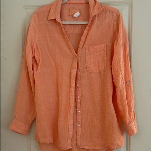 Sigrid Olsen Peach Linen Top